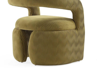 Manhattan Comfort - Corvette Velvet Dining Chairs with Wood with Fabric Upholstery Legs in Olive Green - Set of 2 - 2-AC068-OG veiw 7