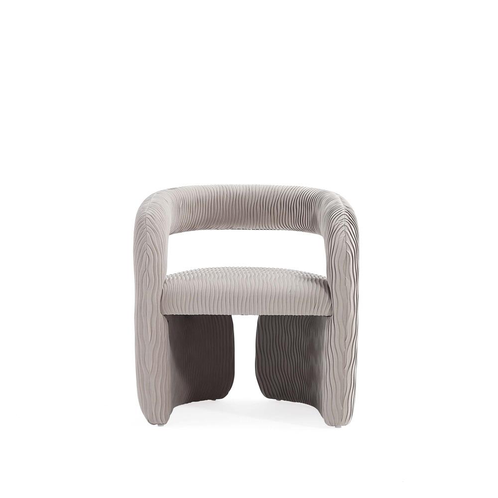 Manhattan Comfort - Corvette Velvet Dining Chair with Wood with Fabric Upholstery Legs in Dove - AC068-DO veiw 1