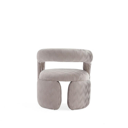 Manhattan Comfort - Corvette Velvet Dining Chair with Wood with Fabric Upholstery Legs in Dove - AC068-DO veiw 5