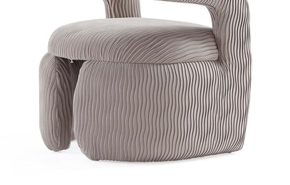 Manhattan Comfort - Corvette Velvet Dining Chair with Wood with Fabric Upholstery Legs in Dove - AC068-DO veiw 7