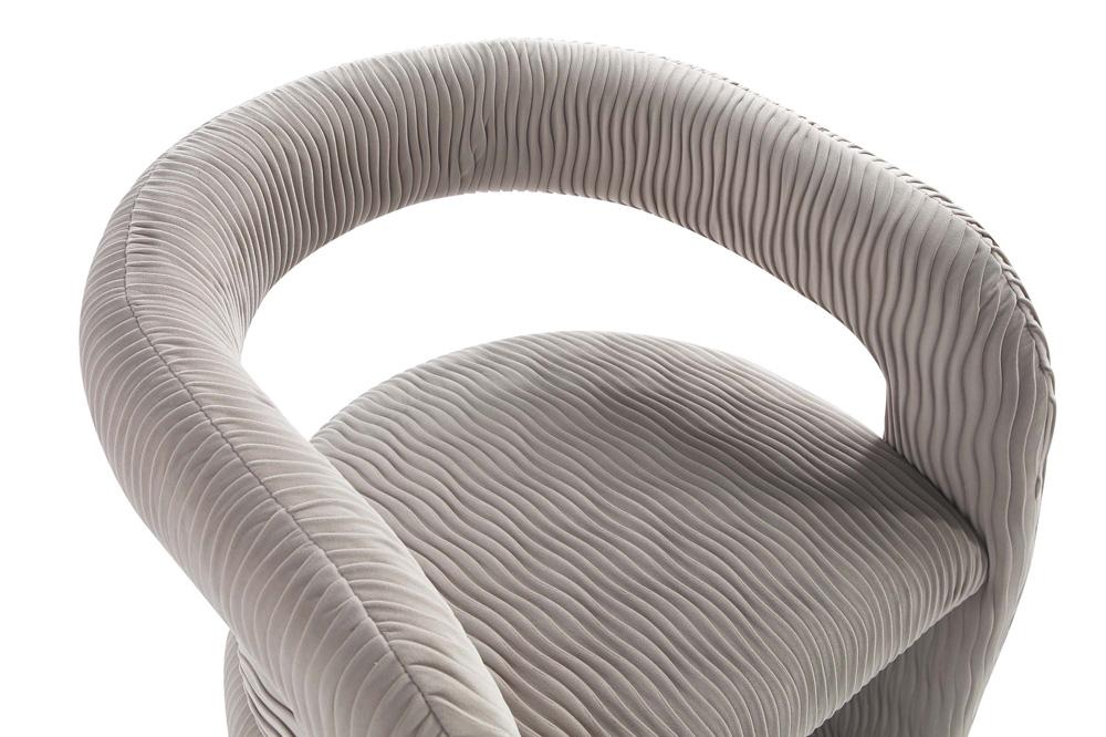 Manhattan Comfort - Corvette Velvet Dining Chair with Wood with Fabric Upholstery Legs in Dove - AC068-DO veiw 9