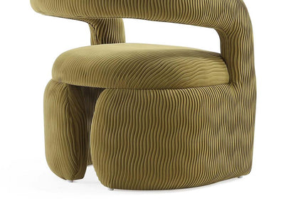 Manhattan Comfort - Corvette Velvet Dining Chair with Wood with Fabric Upholstery Legs in Olive Green - AC068-OG veiw 7