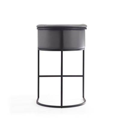 Manhattan Comfort - Cosmopolitan Faux Leather Bar Stool with Metal Legs in Grey and Black - Set of 2 - 2-BS015-GY veiw 6