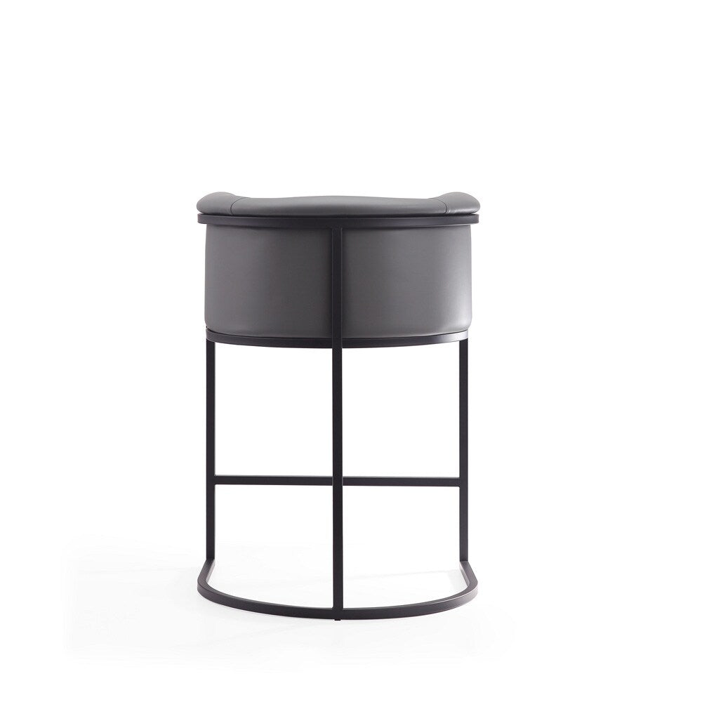 Manhattan Comfort - Cosmopolitan Faux Leather Counter Stool with Metal Legs in Grey and Black - Set of 3 - 3-CS008-GY veiw 5