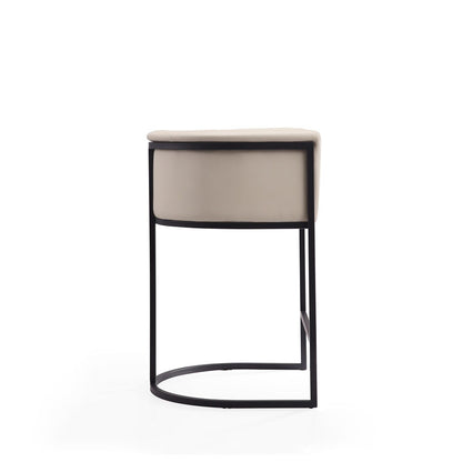 Manhattan Comfort - Cosmopolitan Faux Leather Counter Stool with Metal Legs in Cream and Black - CS008-CR veiw 4