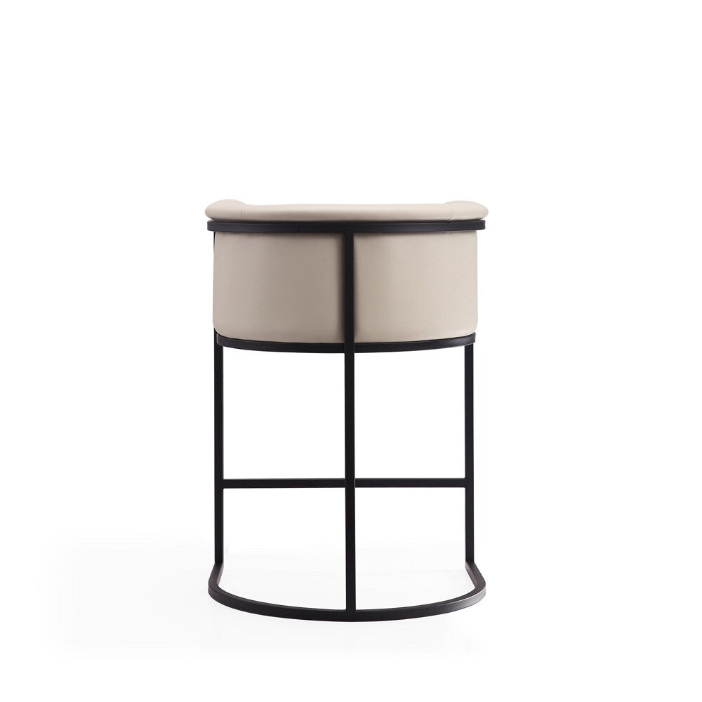 Manhattan Comfort - Cosmopolitan Faux Leather Counter Stool with Metal Legs in Cream and Black - CS008-CR veiw 5