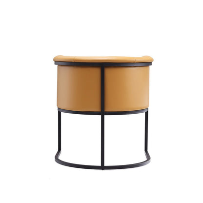 Manhattan Comfort - Cosmopolitan Faux Leather Dining Chair with Metal Legs in Saddle and Black - Set of 2 - 2-DC044-SA veiw 6