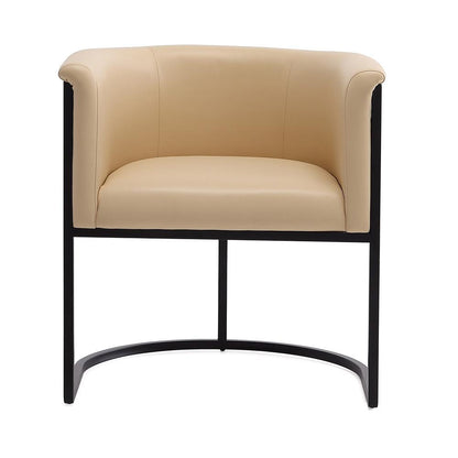 Manhattan Comfort - Cosmopolitan Faux Leather Dining Chair with Metal Legs in Tan and Black - Set of 2 - 2-DC044-TN veiw 2