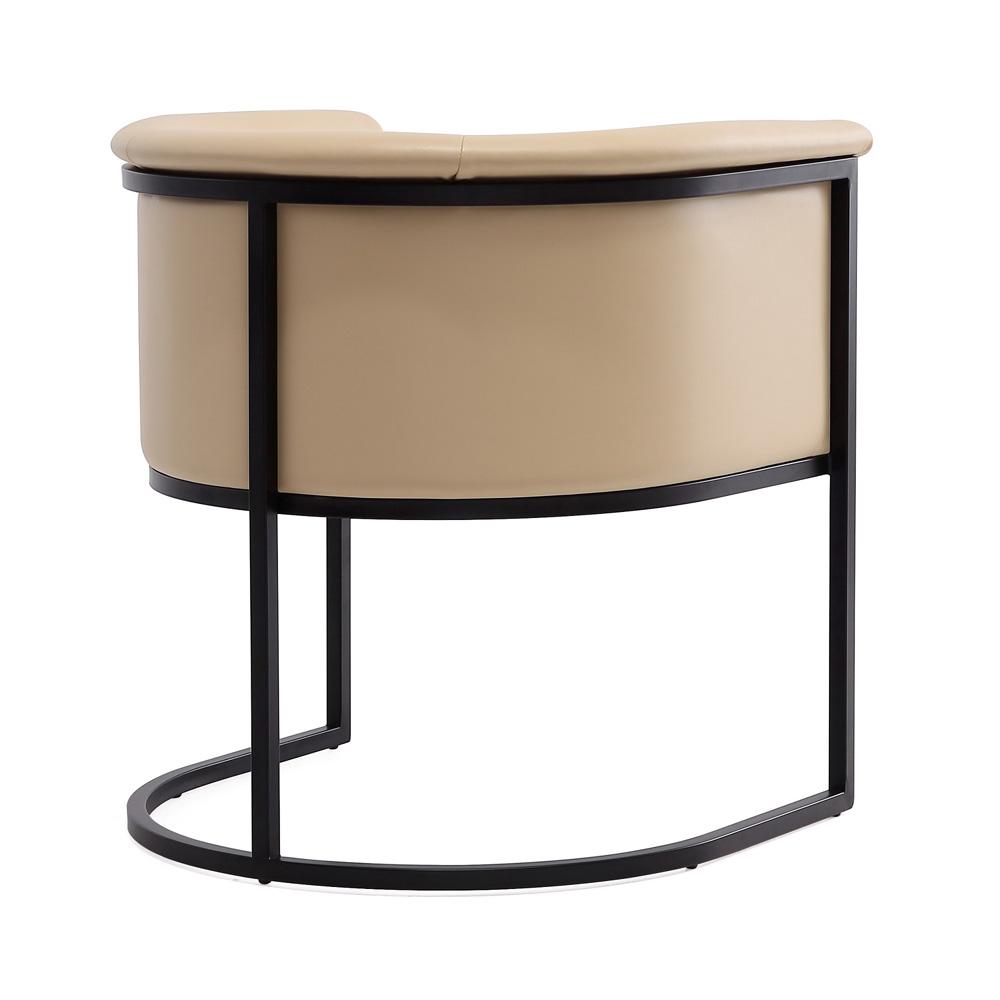 Manhattan Comfort - Cosmopolitan Faux Leather Dining Chair with Metal Legs in Tan and Black - Set of 2 - 2-DC044-TN veiw 4