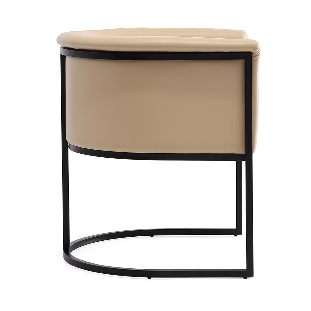 Manhattan Comfort - Cosmopolitan Faux Leather Dining Chair with Metal Legs in Tan and Black - Set of 2 - 2-DC044-TN veiw 5