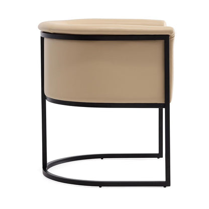 Manhattan Comfort - Cosmopolitan Faux Leather Dining Chair with Metal Legs in Tan and Black - Set of 2 - 2-DC044-TN veiw 5