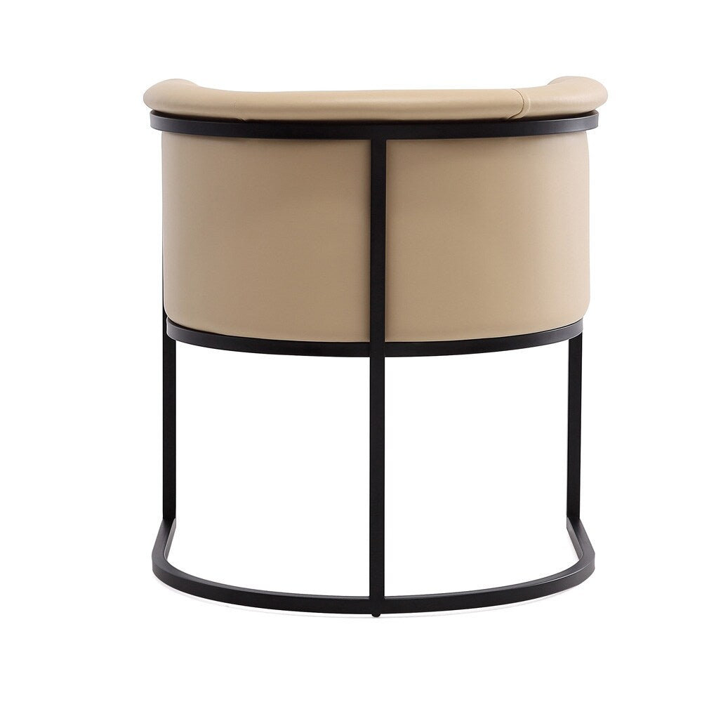Manhattan Comfort - Cosmopolitan Faux Leather Dining Chair with Metal Legs in Tan and Black - Set of 2 - 2-DC044-TN veiw 6