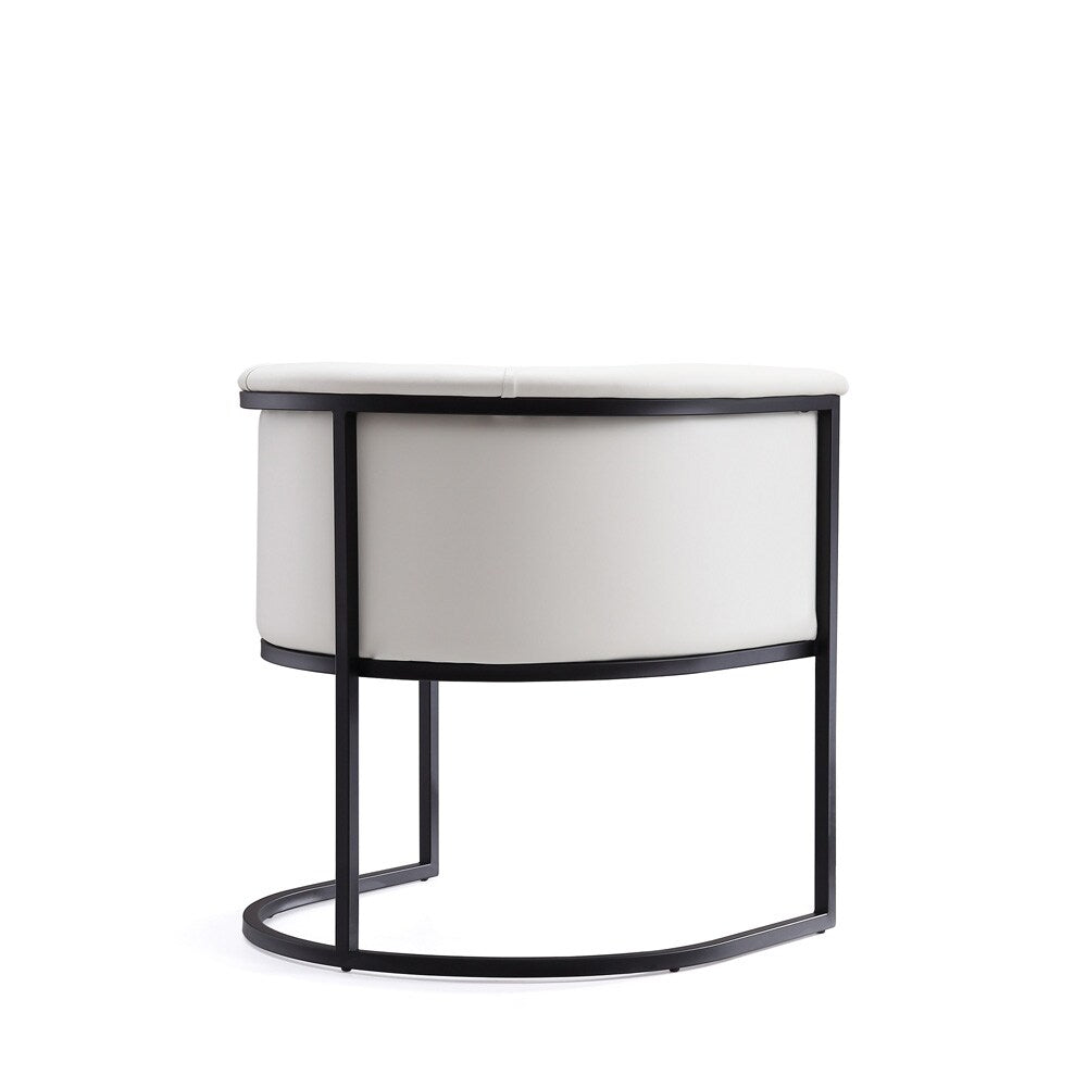 Manhattan Comfort - Cosmopolitan Faux Leather Dining Chair with Metal Legs in White and Black - Set of 2 - 2-DC044-WH veiw 4
