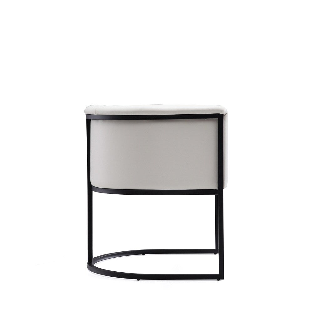 Manhattan Comfort - Cosmopolitan Faux Leather Dining Chair with Metal Legs in White and Black - Set of 2 - 2-DC044-WH veiw 5