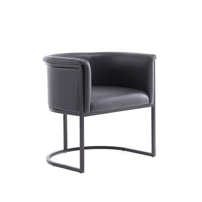 Manhattan Comfort - Cosmopolitan Faux Leather Dining Chair with Metal Legs in Black - DC044-BK veiw 1
