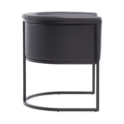Manhattan Comfort - Cosmopolitan Faux Leather Dining Chair with Metal Legs in Black - DC044-BK veiw 4