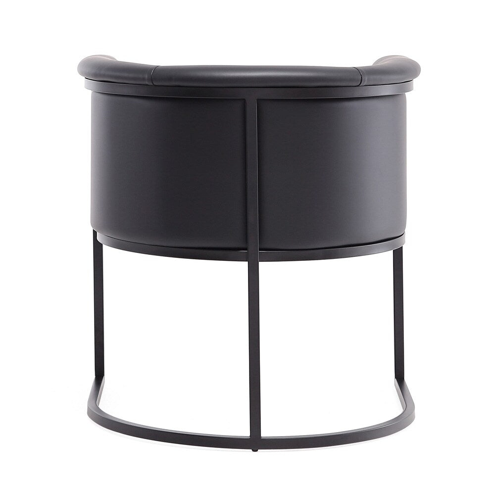 Manhattan Comfort - Cosmopolitan Faux Leather Dining Chair with Metal Legs in Black - DC044-BK veiw 5