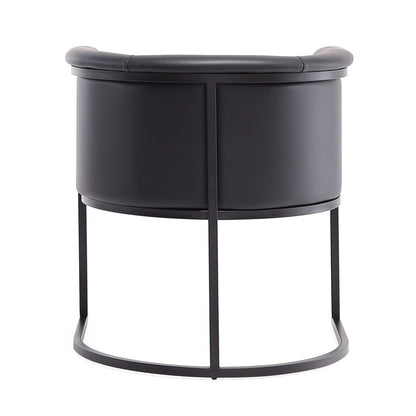 Manhattan Comfort - Cosmopolitan Faux Leather Dining Chair with Metal Legs in Black - DC044-BK veiw 5