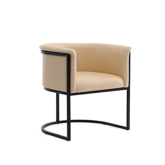 Manhattan Comfort - Cosmopolitan Faux Leather Dining Chair with Metal Legs in Tan and Black - DC044-TN veiw 1