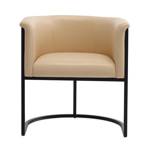 Manhattan Comfort - Cosmopolitan Faux Leather Dining Chair with Metal Legs in Tan and Black - DC044-TN veiw 2