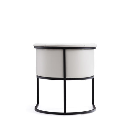 Manhattan Comfort - Cosmopolitan Faux Leather Dining Chair with Metal Legs in White and Black - DC044-WH veiw 5