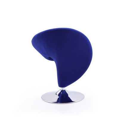Manhattan Comfort - Curl Wool Blend Accent Chair with Metal Legs in Blue and Polished Chrome - Set of 2 - 2-AC040-BL veiw 4