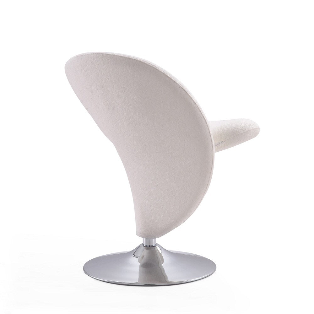 Manhattan Comfort - Curl Wool Blend Accent Chair with Metal Legs in Cream and Polished Chrome - AC040-CR veiw 4