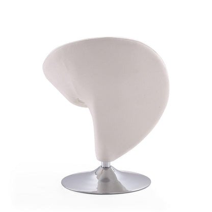 Manhattan Comfort - Curl Wool Blend Accent Chair with Metal Legs in Cream and Polished Chrome - AC040-CR veiw 5