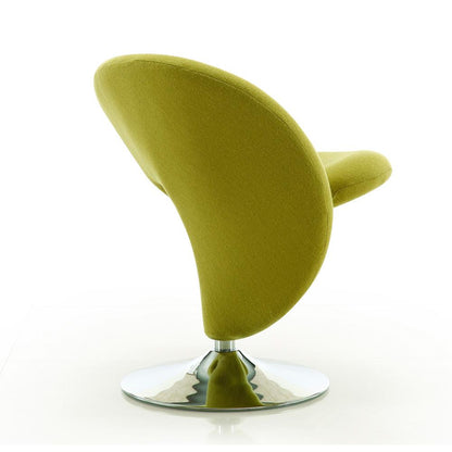 Manhattan Comfort - Curl Wool Blend Accent Chair with Metal Legs in Green and Polished Chrome - AC040-GR veiw 3