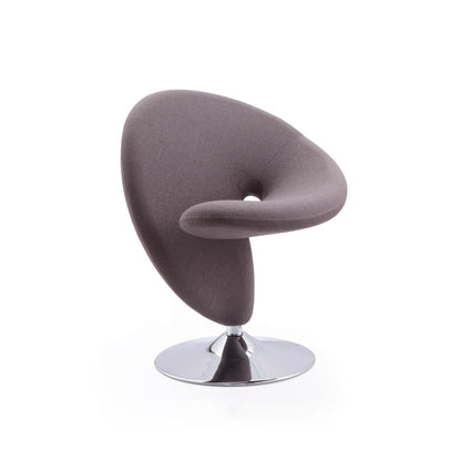 Manhattan Comfort - Curl Wool Blend Accent Chair with Metal Legs in Grey and Polished Chrome - AC040-GY veiw 2