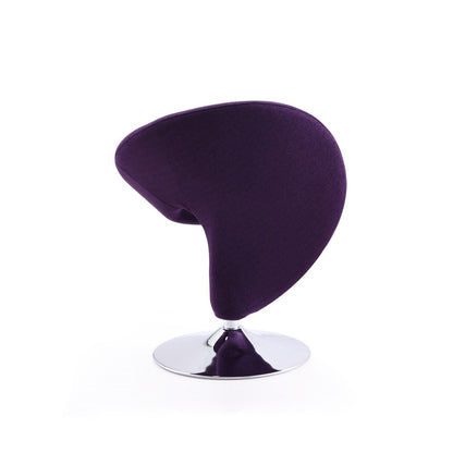 Manhattan Comfort - Curl Wool Blend Accent Chair with Metal Legs in Purple and Polished Chrome - AC040-EP veiw 3