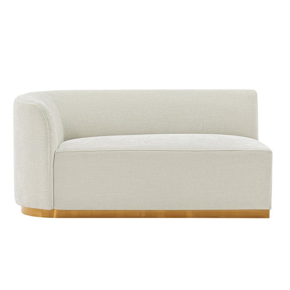 Manhattan Comfort - Daria Chenille Sofa with Metal Legs in Ivory - SF012-IV veiw 3