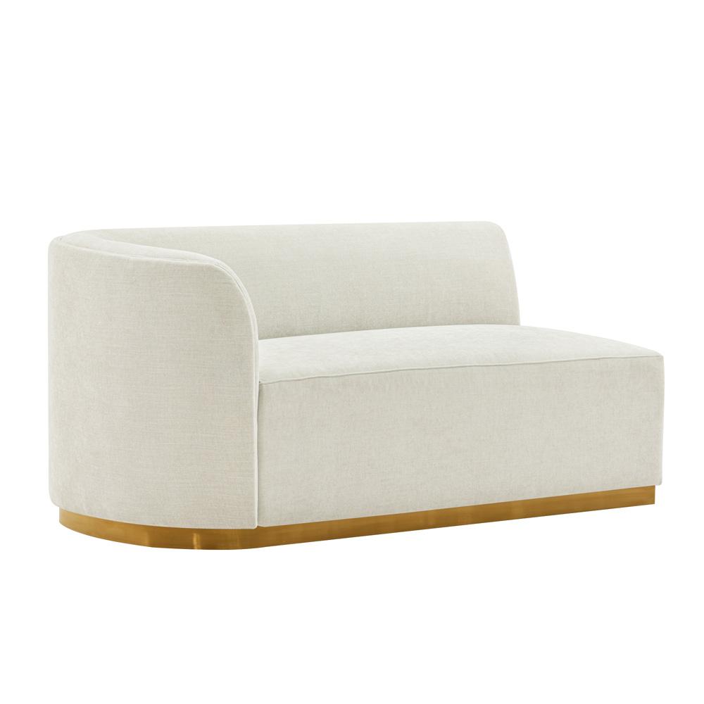 Manhattan Comfort - Daria Chenille Sofa with Metal Legs in Ivory - SF012-IV veiw 4