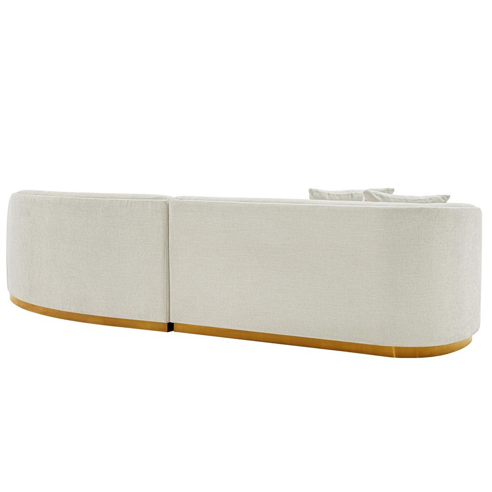 Manhattan Comfort - Daria Chenille Sofa with Metal Legs in Ivory - SF012-IV veiw 5