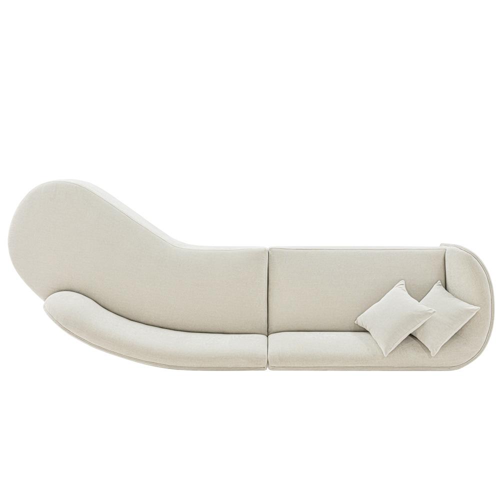 Manhattan Comfort - Daria Chenille Sofa with Metal Legs in Ivory - SF012-IV veiw 6