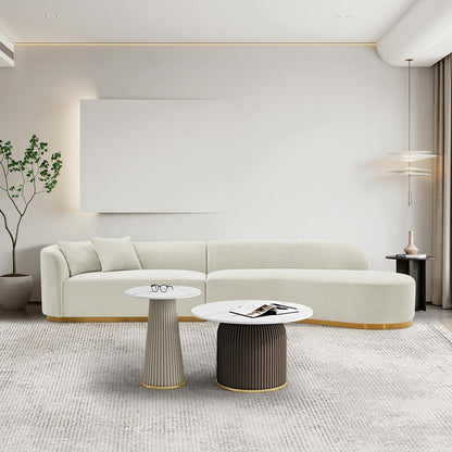 Manhattan Comfort - Daria Chenille Sofa with Metal Legs in Ivory - SF012-IV veiw 9