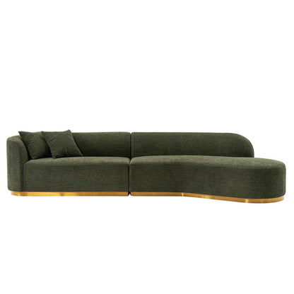 Manhattan Comfort - Daria Chenille Sofa with Metal Legs in Olive Green - SF012-OG veiw 1