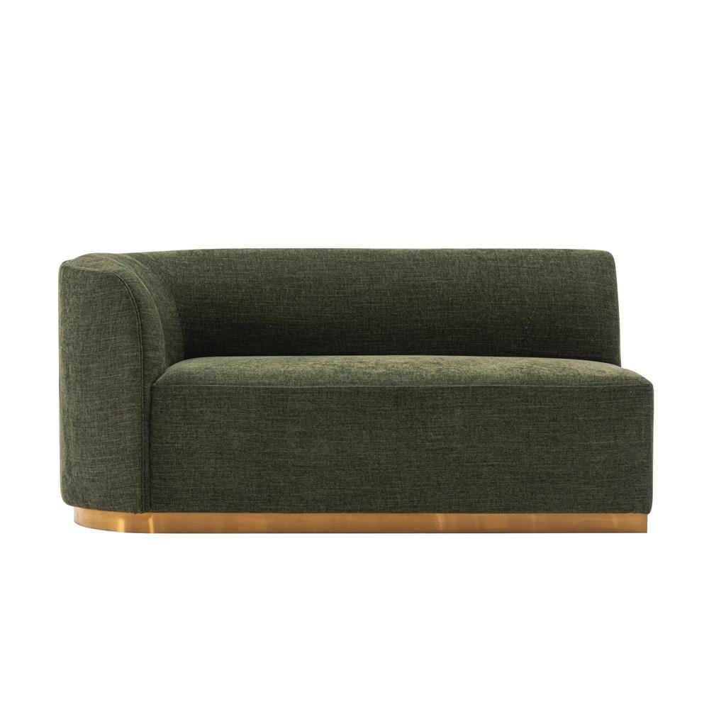 Manhattan Comfort - Daria Chenille Sofa with Metal Legs in Olive Green - SF012-OG veiw 3