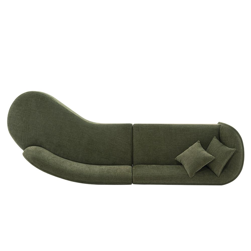 Manhattan Comfort - Daria Chenille Sofa with Metal Legs in Olive Green - SF012-OG veiw 8