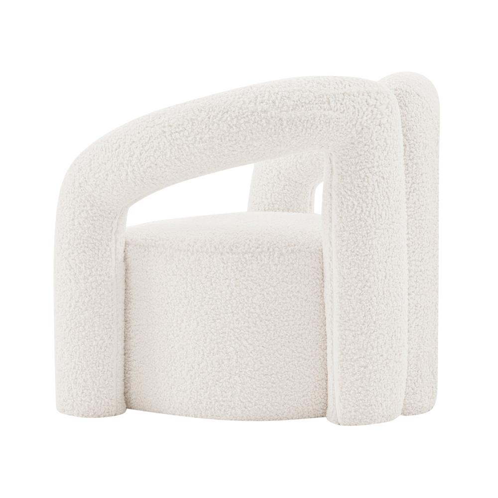 Manhattan Comfort - Darian Boucle Accent Chair with Pine Wood Legs in Cream - Set of 2 - 2-AC061-CR veiw 3
