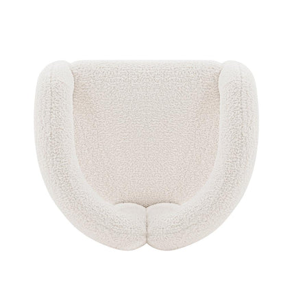 Manhattan Comfort - Darian Boucle Accent Chair with Pine Wood Legs in Cream - Set of 2 - 2-AC061-CR veiw 4