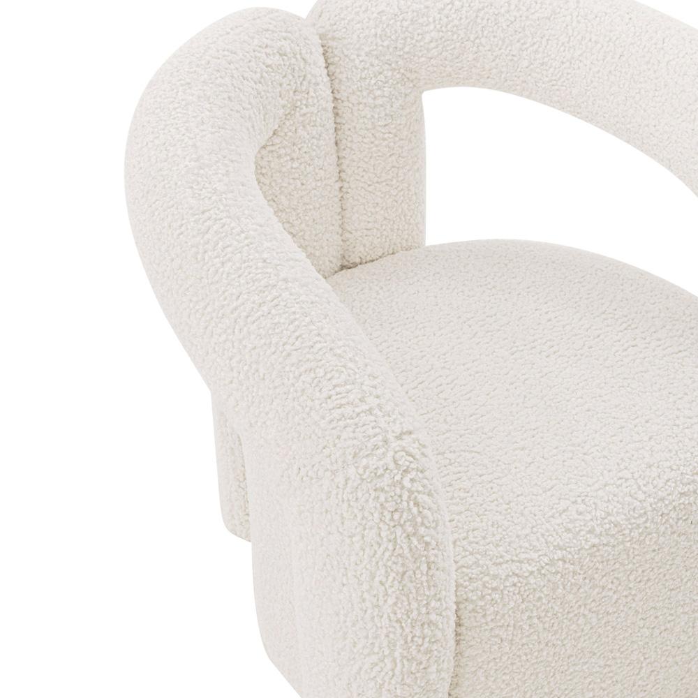 Manhattan Comfort - Darian Boucle Accent Chair with Pine Wood Legs in Cream - Set of 2 - 2-AC061-CR veiw 5