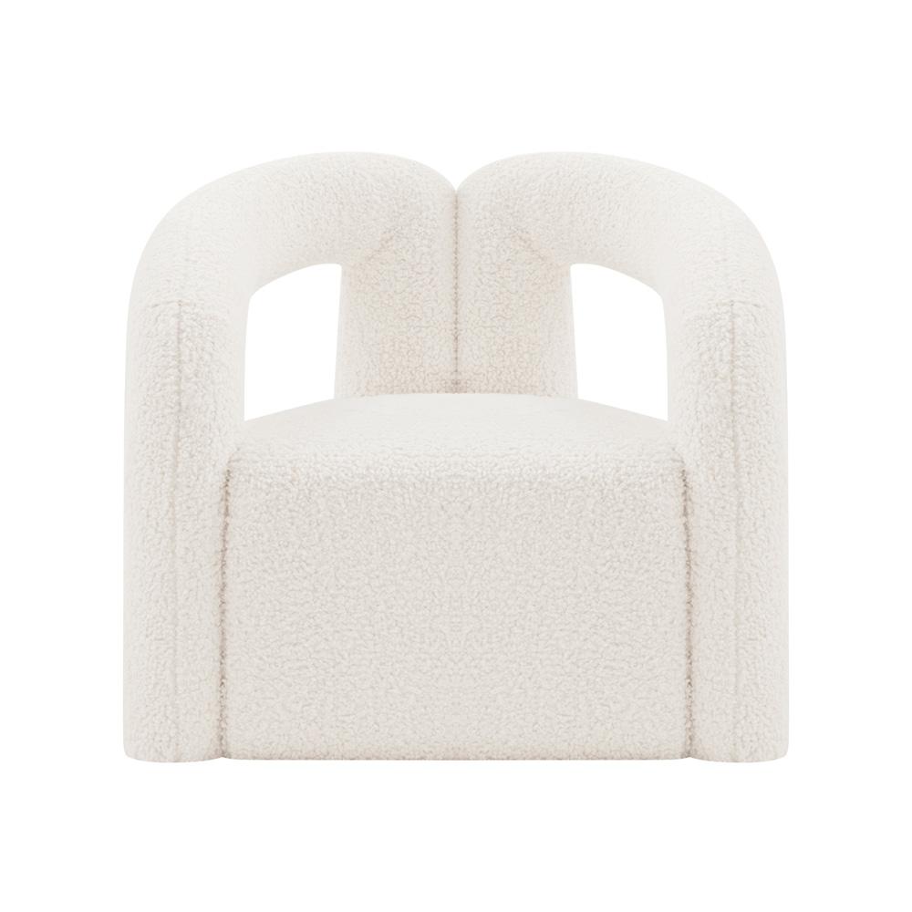 Manhattan Comfort - Darian Boucle Accent Chair with Pine Wood Legs in Cream - AC061-CR veiw 1