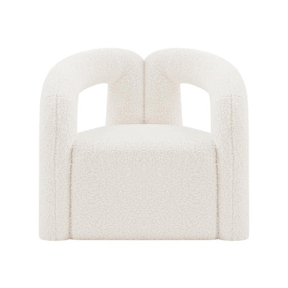 Manhattan Comfort - Darian Boucle Accent Chair with Pine Wood Legs in Cream - AC061-CR veiw 1