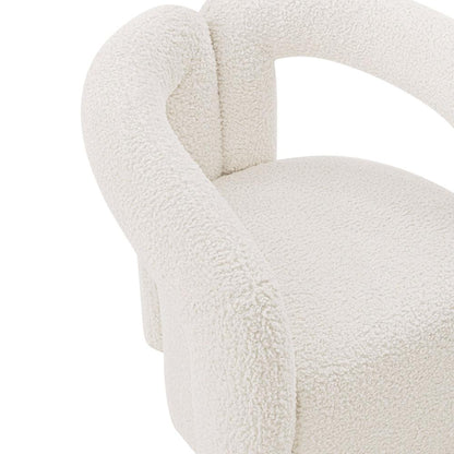 Manhattan Comfort - Darian Boucle Accent Chair with Pine Wood Legs in Cream - AC061-CR veiw 5