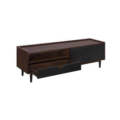 Manhattan Comfort - Duane TV Stand with 1 Full Extension Drawers in Dark Brown and Black - TV-8GLF-BK veiw 5