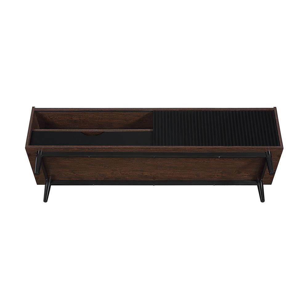 Manhattan Comfort - Duane TV Stand with 1 Full Extension Drawers in Dark Brown and Black - TV-8GLF-BK veiw 6