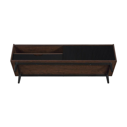 Manhattan Comfort - Duane TV Stand with 1 Full Extension Drawers in Dark Brown and Black - TV-8GLF-BK veiw 6