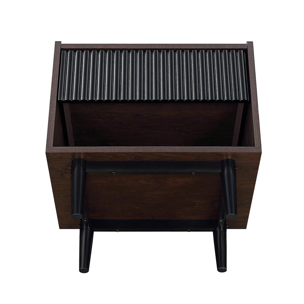 Manhattan Comfort - Duane Nightstand with 2 Full Extension Drawers in Dark Brown and Black - Set of 2 - 2-NS-10GLF-BK veiw 5