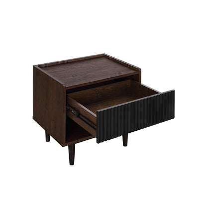 Manhattan Comfort - Duane Nightstand with 1 Full Extension Drawers in Dark Brown and Black - NS-10GLF-BK veiw 6